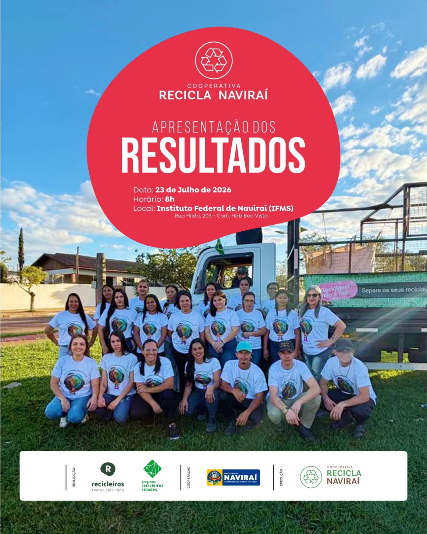 Recicla Naviraí apresentará resultados da coleta seletiva em evento aberto à comunidade no IFMS