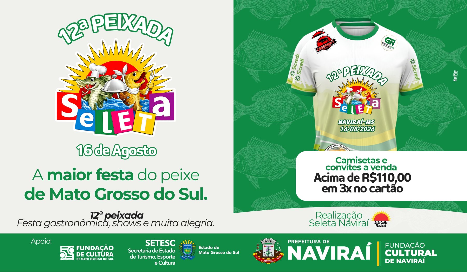 12ª Peixada da Seleta acontece no dia 16 de agosto e promete mais uma grande festa em Naviraí