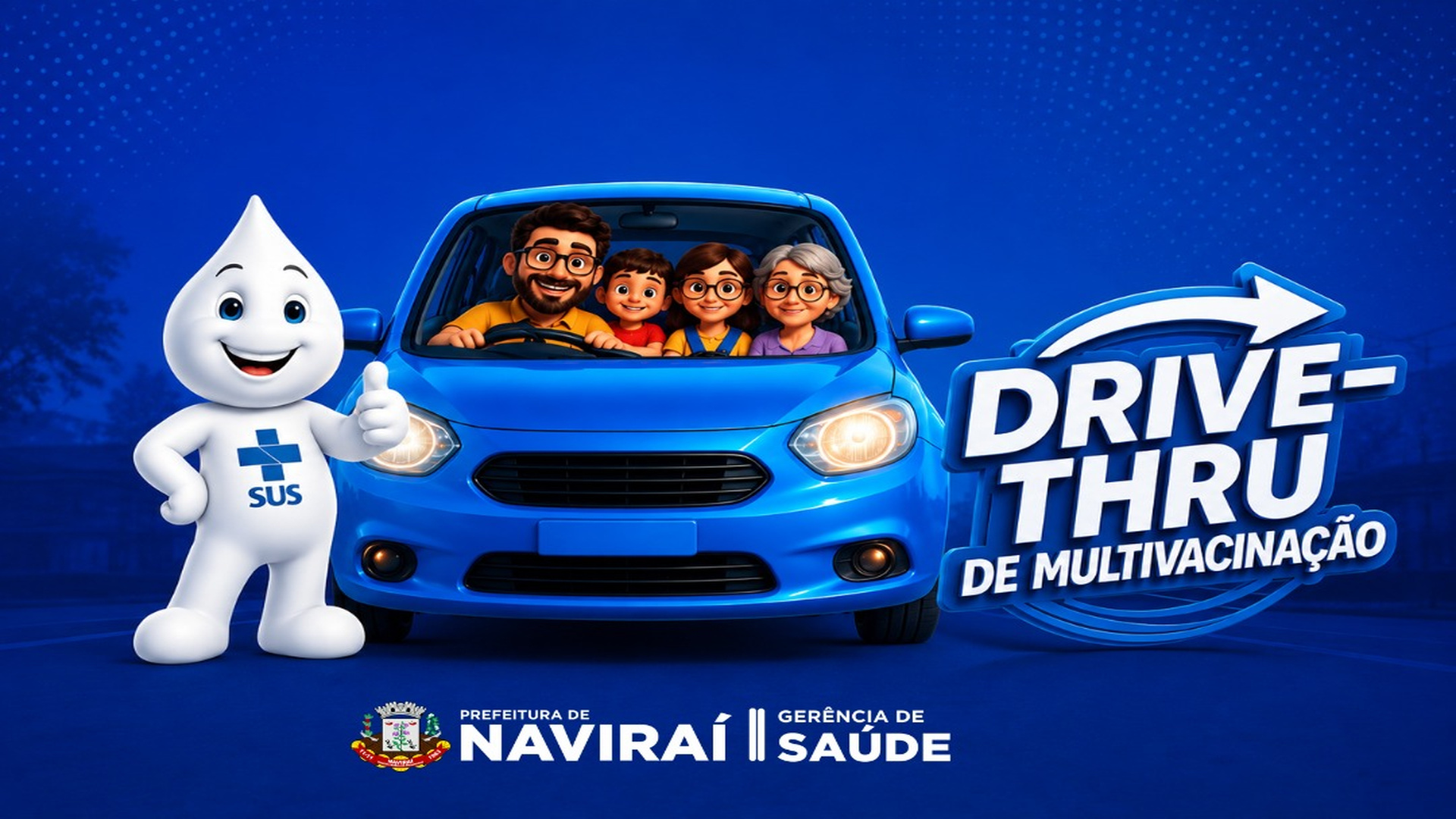 Naviraí realiza Drive-Thru de Multivacinação neste sábado na Praça Euclides Fabris