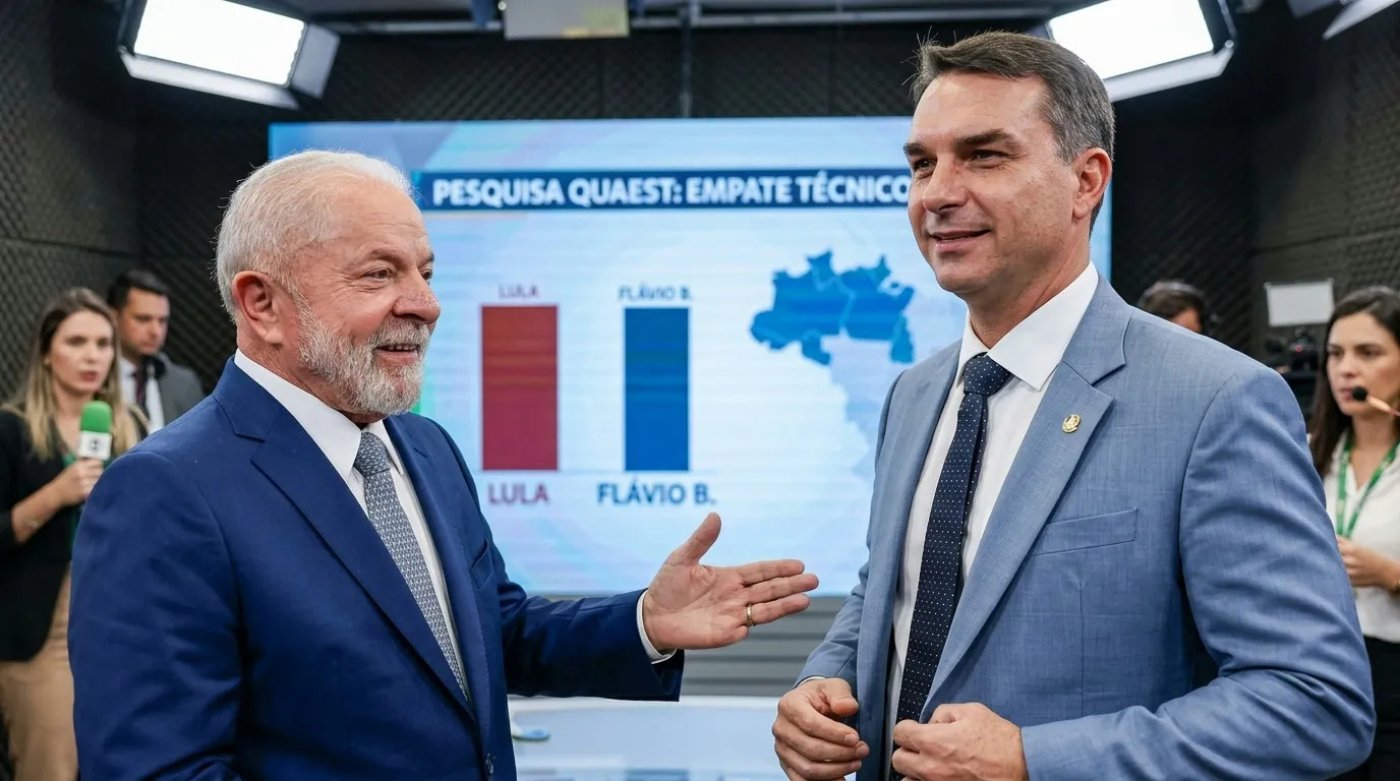Nova pesquisa Quaest mostra empate entre Lula e Flávio Bolsonaro no 2º turno