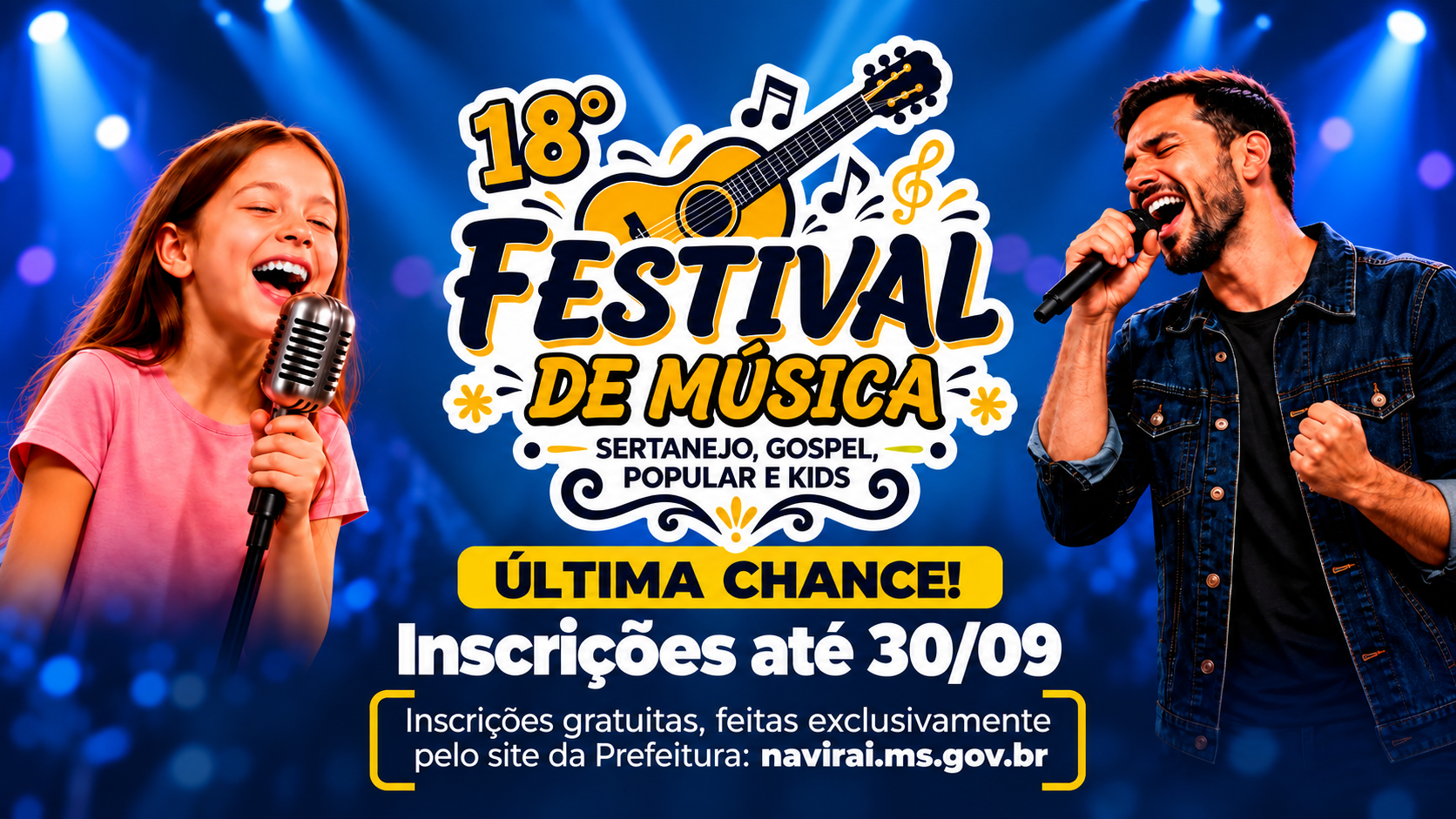 Inscrições para festivais de música de Naviraí terminam nesta quarta-feira