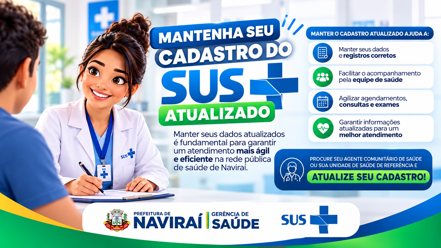 Saúde de Naviraí reforça importância de manter cadastro do SUS atualizado